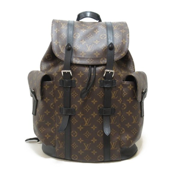 Christopher PM Monogram Canvas Black Backpack - Picture 1 of 11